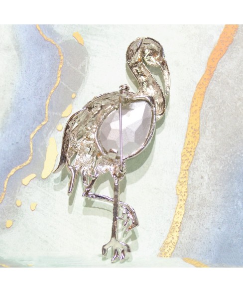 Heron Crystla Brooch