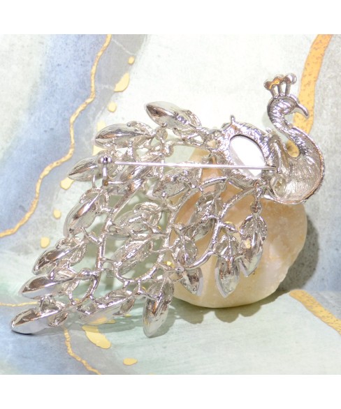 Peacock Crystal Brooch