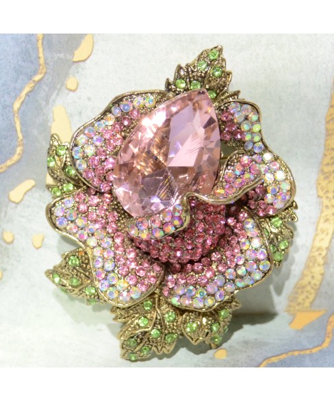 Flower Crystal Brooch