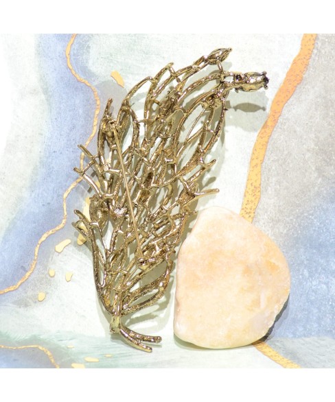 Leaf Crystal Brooch