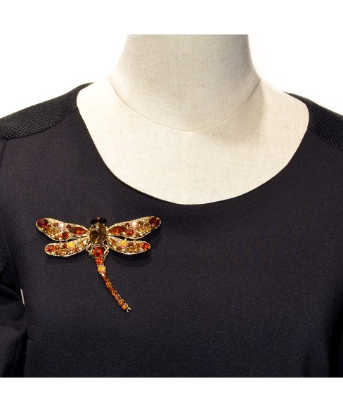 Dragonfly Crystal Brooch