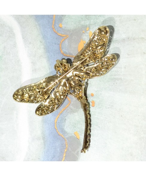 Dragonfly Crystal Brooch