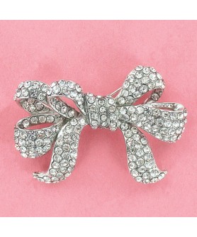 Sparkling Crystal Bow Brooches