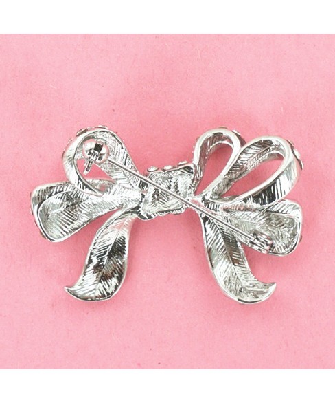 Sparkling Crystal Bow Brooches