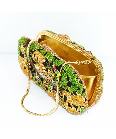 Crystal-Embellished The Zoo Evening Clutch