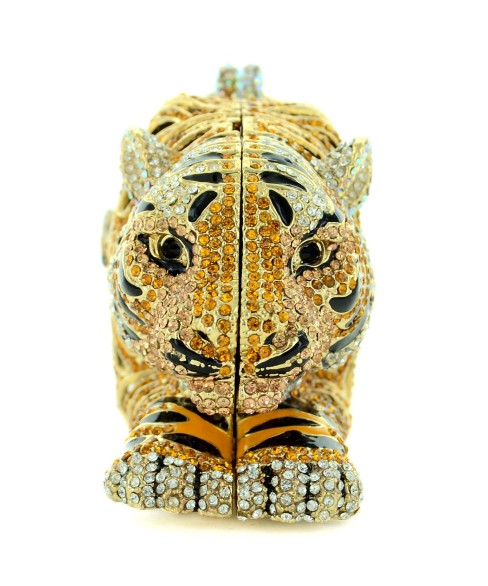 Crystal-Embellished Tiger Evening Clutch (Small)