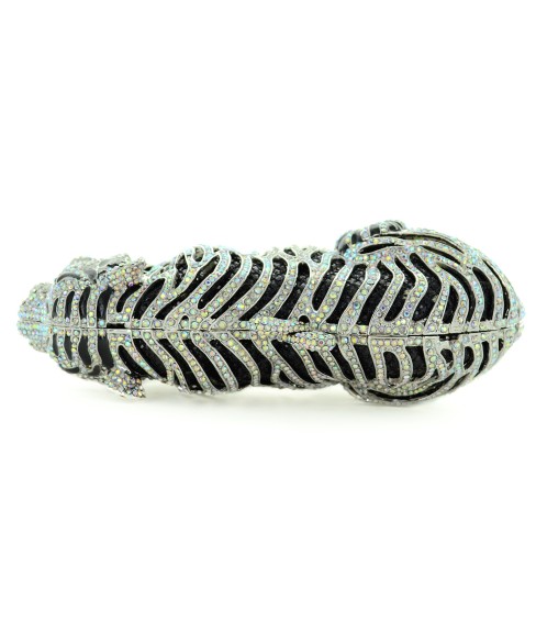 Crystal-Embellished Tiger Evening Clutch (Small)