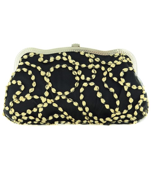 Crystal Bow Wave Ribbon Clutch