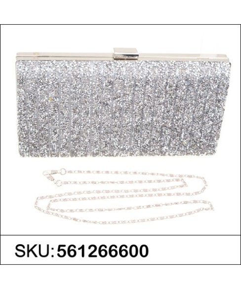 Shimmering Metallic Crystal Clutch