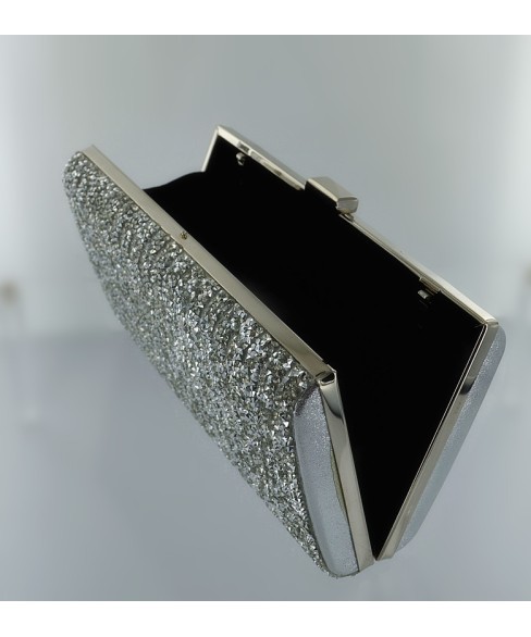 Shimmering Metallic Crystal Clutch