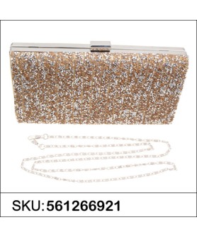 Shimmering Metallic Crystal Clutch