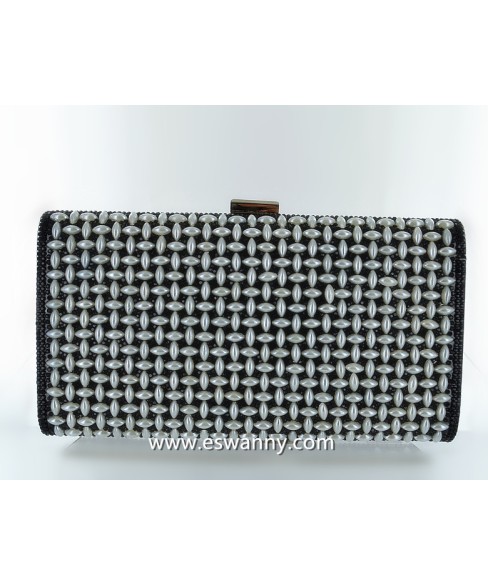 Crystal & Faux Pearl Clutch