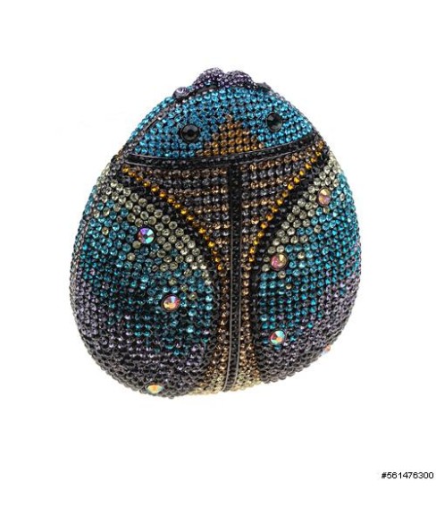 Glamorous Ladybug Crystal Clutch Bag