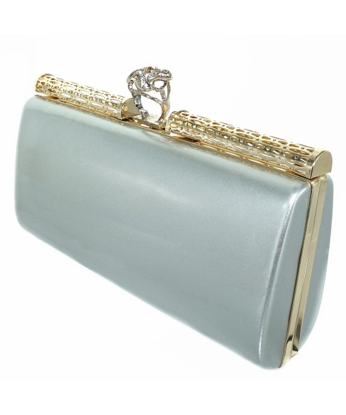 Liquid-Shine Vegan Patent Leather Frame Clutch