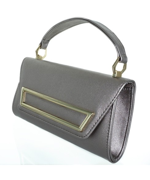 Elegant Feminine Top Handle Faux Leather Clutch