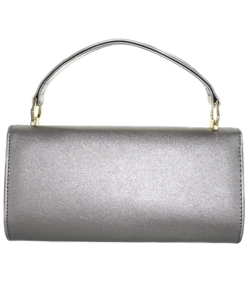 Elegant Feminine Top Handle Faux Leather Clutch