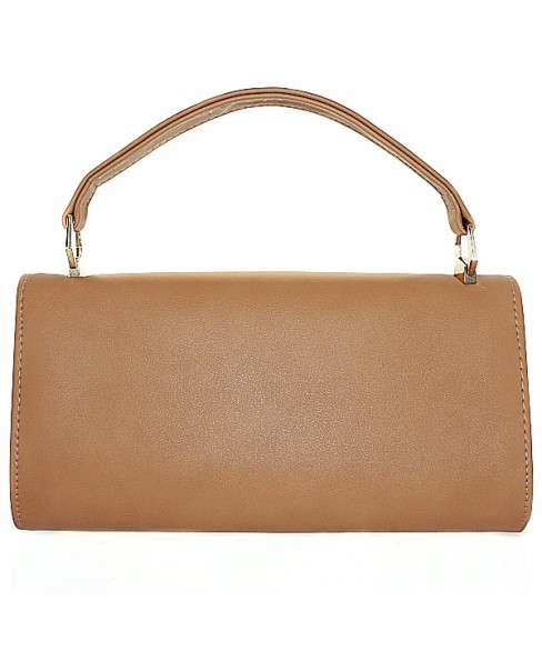 Elegant Feminine Top Handle Faux Leather Clutch