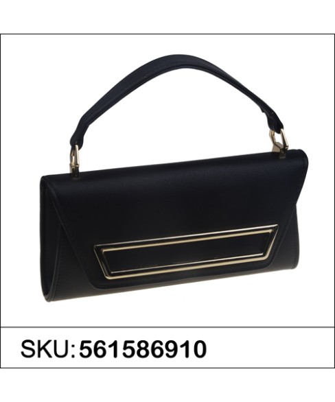 Elegant Feminine Top Handle Faux Leather Clutch