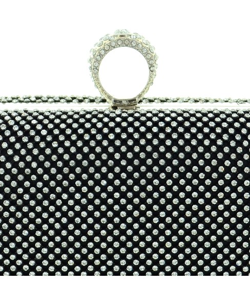 Dazzling Allover Rhinestone Ring Clutch