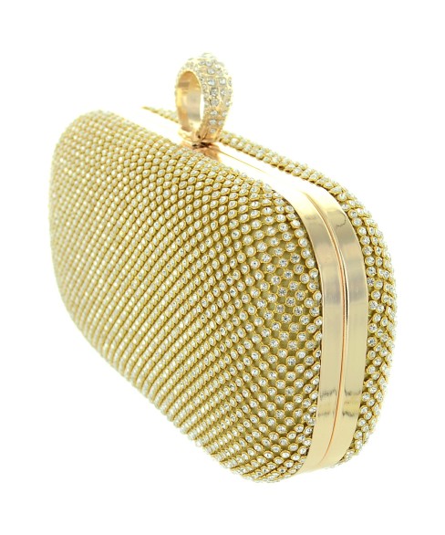 Dazzling Allover Rhinestone Ring Clutch