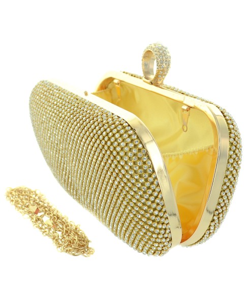 Dazzling Allover Rhinestone Ring Clutch