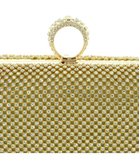 Dazzling Allover Rhinestone Ring Clutch