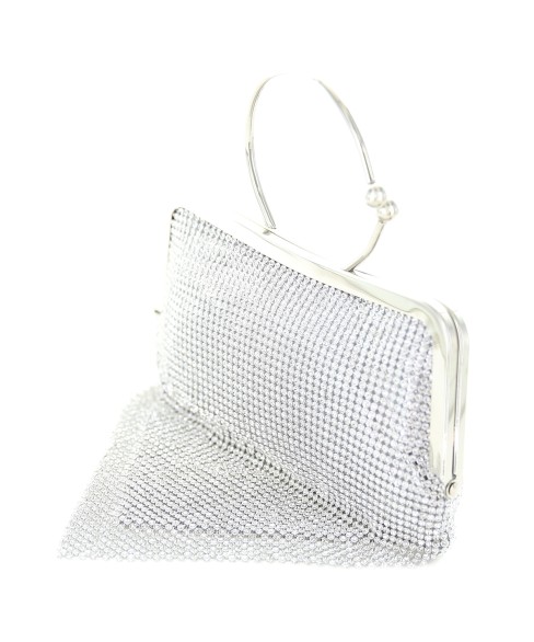 Ring Handle Rhinestone Clutch