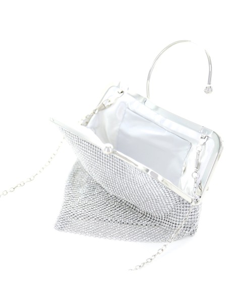 Ring Handle Rhinestone Clutch