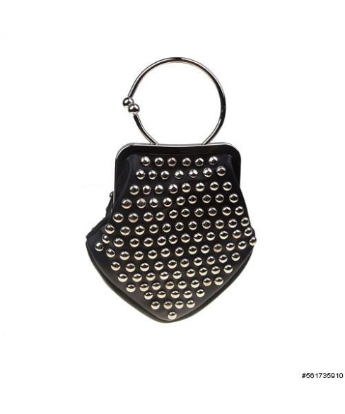 Diamond Shape All Over Studded Clutch