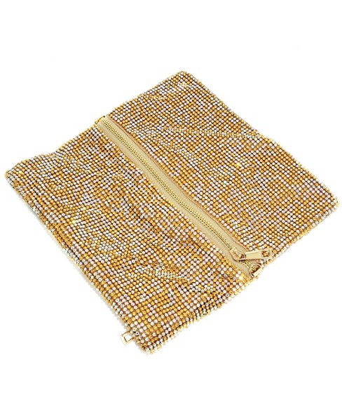 Sparkling Crystal Foldover Soft Pouch