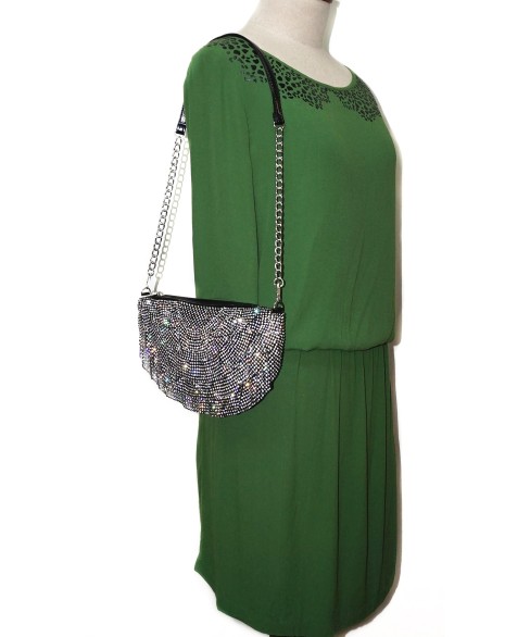 Signature Mini Dress Lavish Mesh Rhinestone Bag