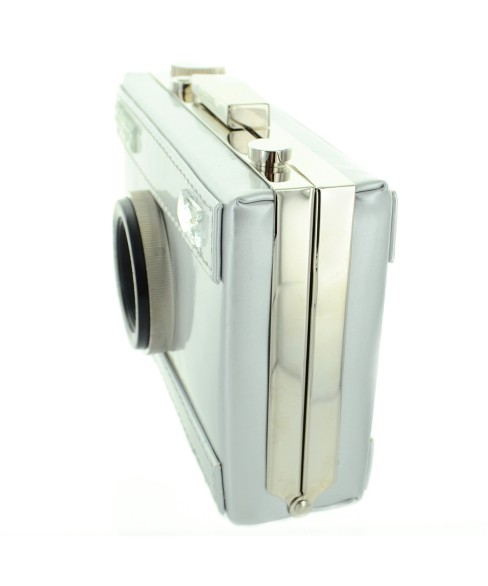 Camera Faux Patent Leathe, Silver