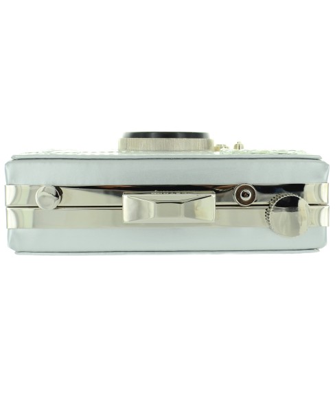 Camera Faux Patent Leathe, Silver