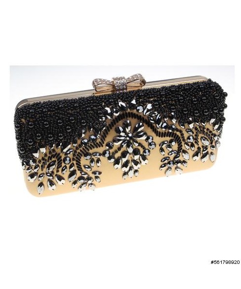 Beaded Crystal Embroidered Clutch