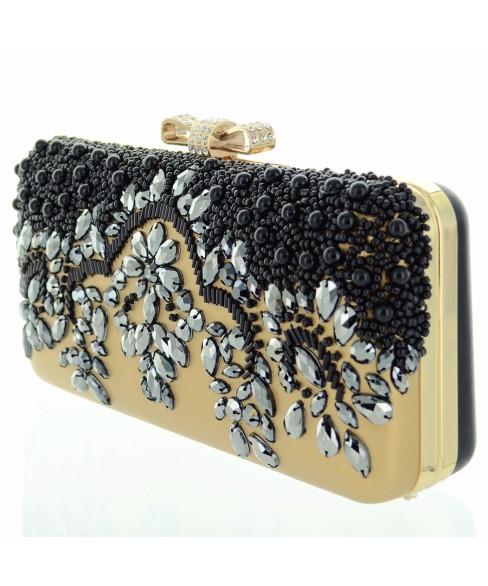 Beaded Crystal Embroidered Clutch