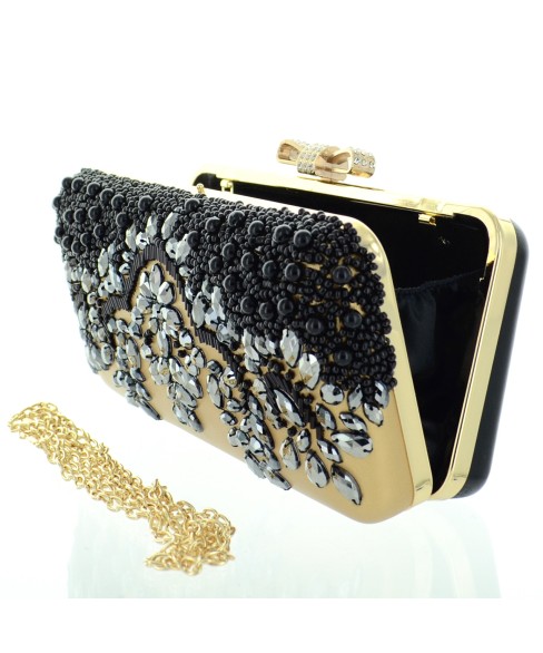 Beaded Crystal Embroidered Clutch