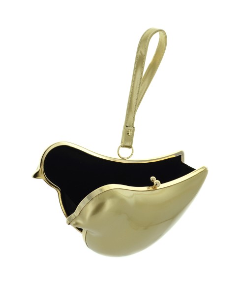 Bird Shape Vegan Patent Leather Wristlets