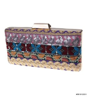 Sequins-Embroidered Clutch