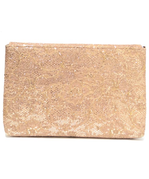 Crystal Buckle Glitter Lace Clutch