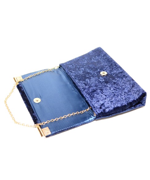 Floral Embossed Velvet Clutch