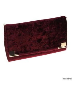 Floral Embossed Velvet Clutch