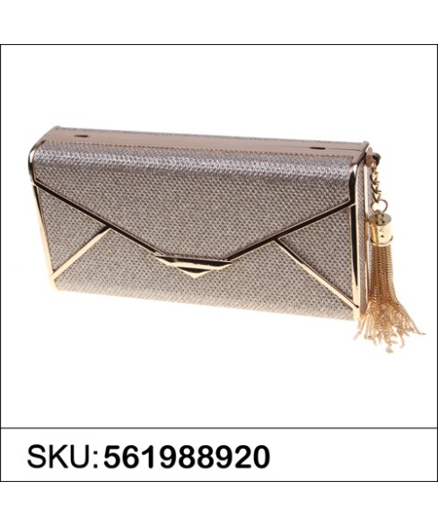 Glitter Pull Tassel Open Box Clutch