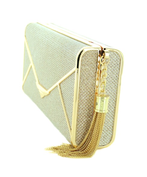 Glitter Pull Tassel Open Box Clutch