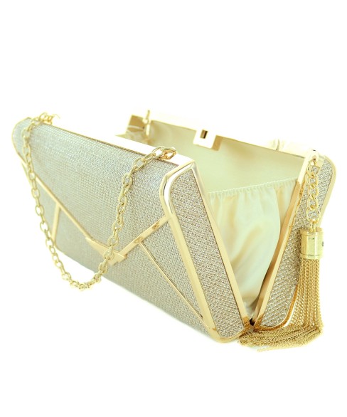 Glitter Pull Tassel Open Box Clutch