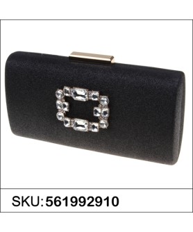 Crystal Buckle Glitter Clutch