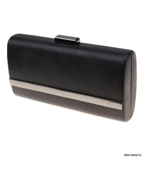 Metallic Faux Leather Box Clutch