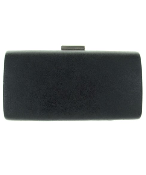 Metallic Faux Leather Box Clutch