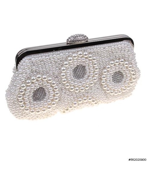 Crystal & Faux Pearl Clutch