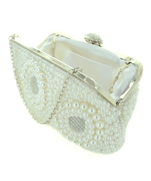 Crystal & Faux Pearl Clutch