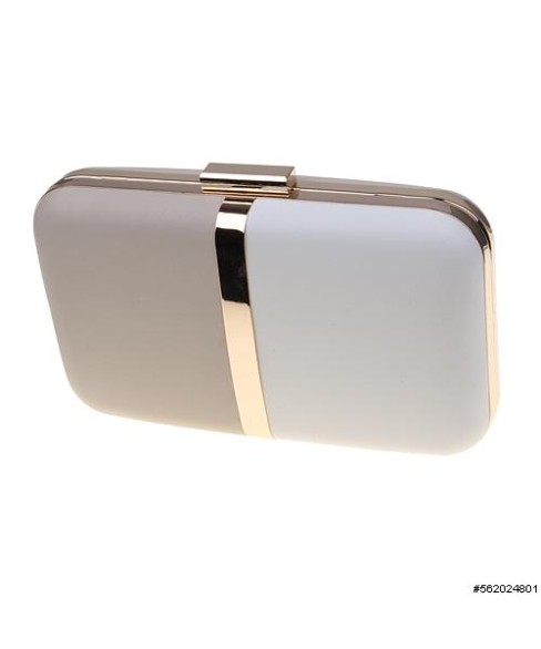 Two Tone Metal Frame Clutch